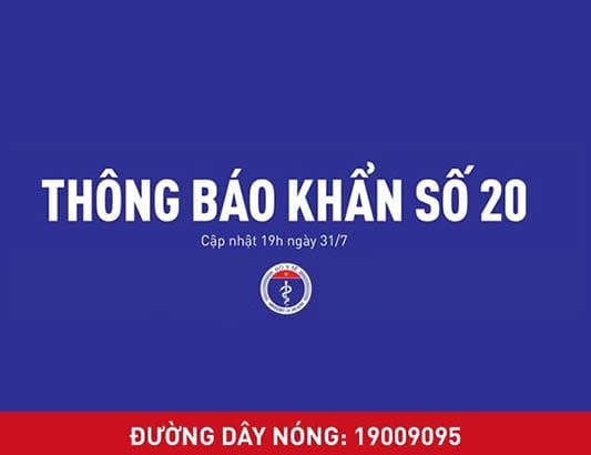 Thông báo khẩn số 20 của Bộ Y tế