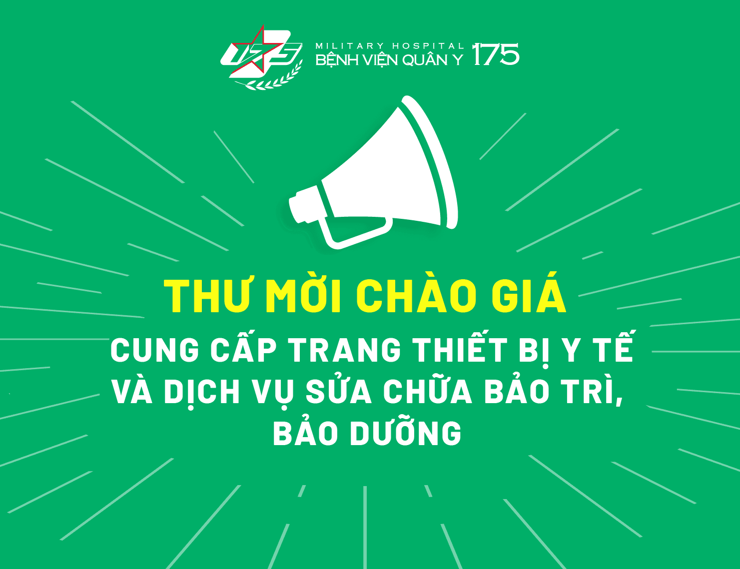 Thư mời chào giá cung cấp trang thiết bị y tế và dịch vụ sửa chữa bảo trì, bảo dưỡng Bộ bàn ghế khám tai mũi họng
