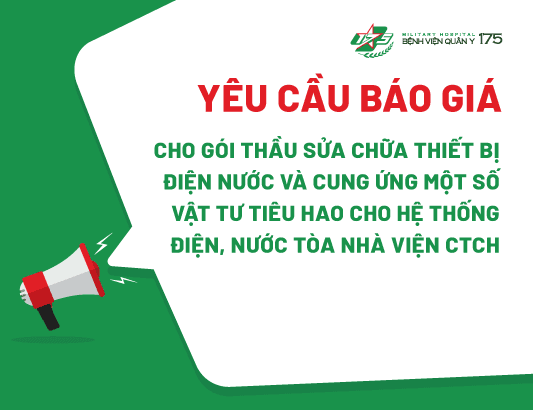 Yêu cầu báo giá cho gói thầu sửa chữa thiết bị điện, nước và cung ứng một số vật tư tiêu hao cho hệ thống điện, nước Tòa nhà Viện CTCH