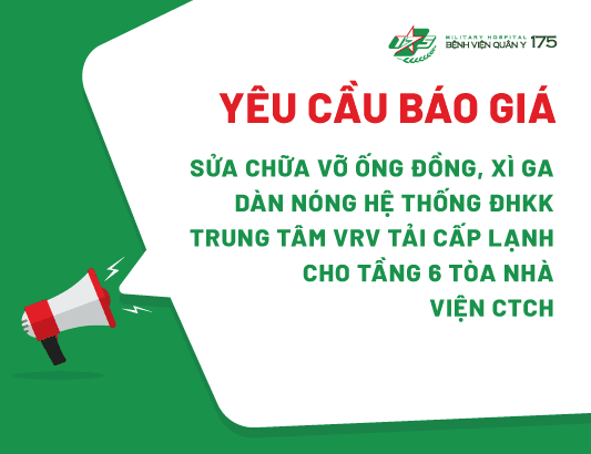Yêu cầu báo giá cho gói thầu sửa chữa vỡ ống đồng, xì ga dàn nóng hệ thống ĐHKK trung tâm VRV tải cấp lạnh cho tầng 6A Toà nhà Viện CTCH