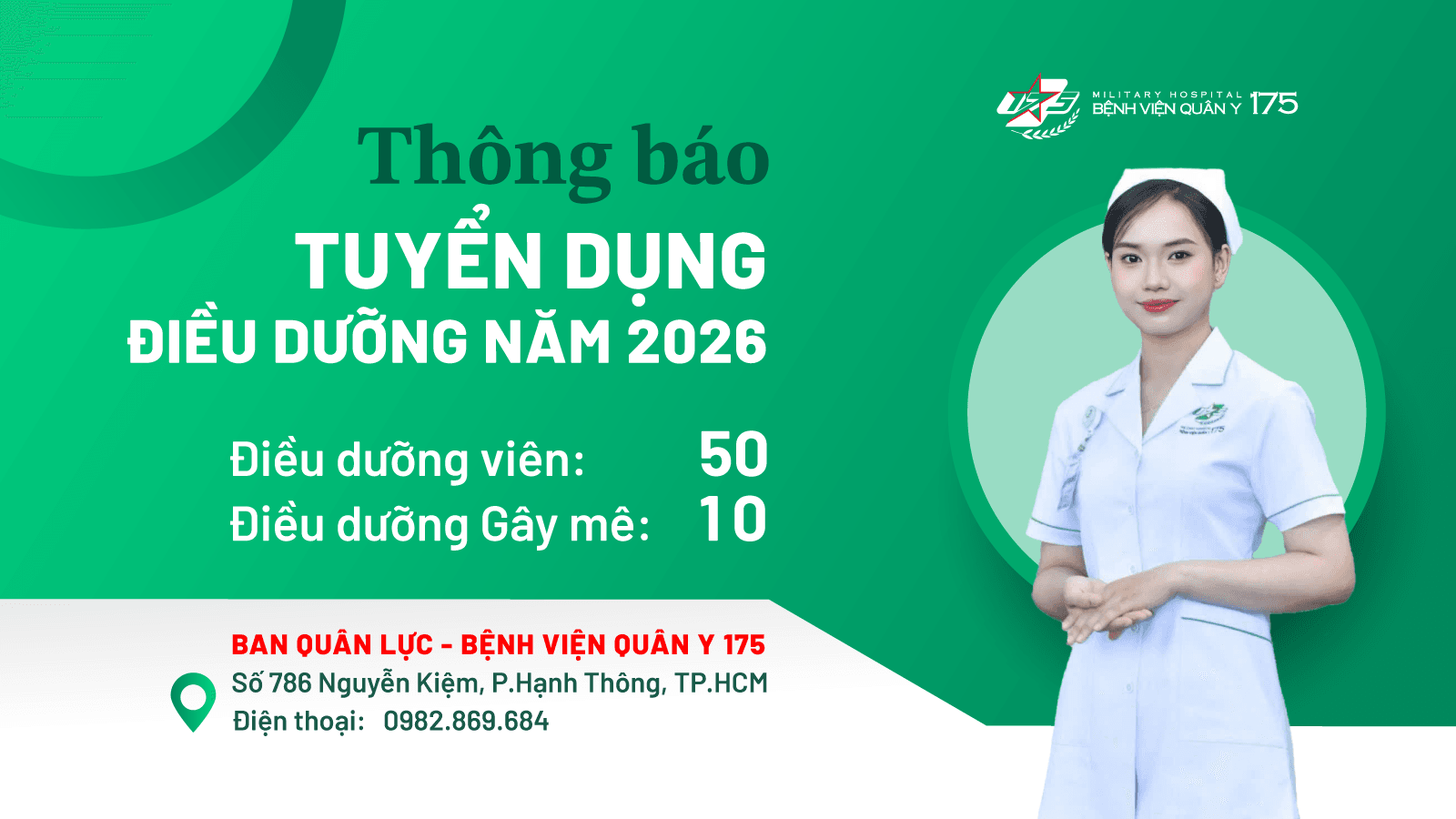 THÔNG BÁO TUYỂN DỤNG ĐIỀU DƯỠNG NĂM 2026
