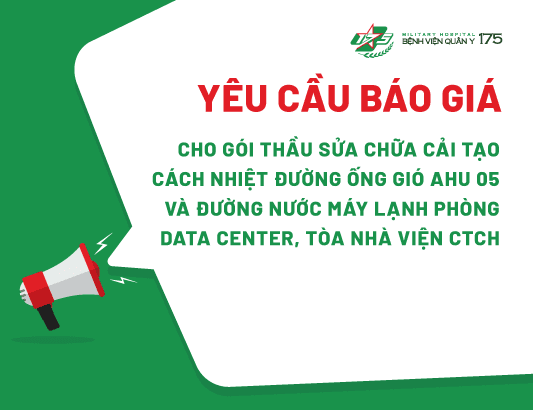 Yêu cầu báo giá cho gói thầu sửa chữa cải tạo cách nhiệt đường ống gió AHU 05 và đường nước máy lạnh phòng Data Center, Tòa nhà Viện CTCH