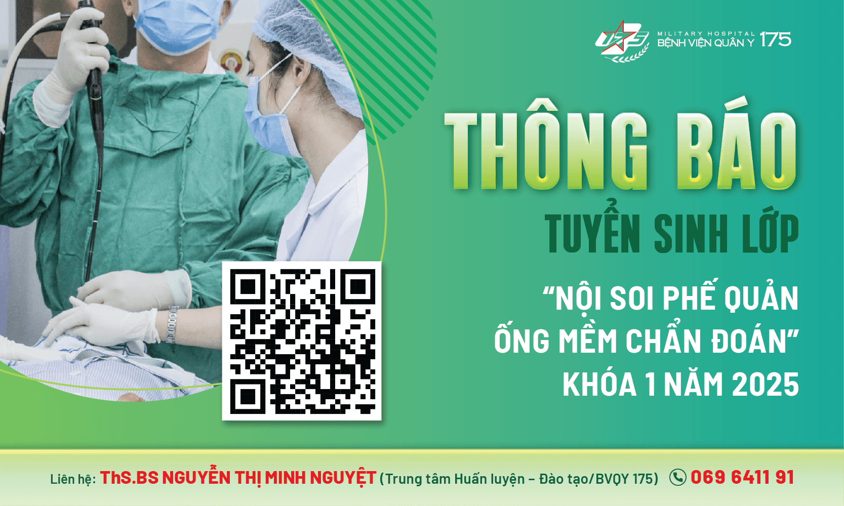 Thông báo tuyển sinh lớp “Nội soi phế quản ống mềm chẩn đoán” khóa 1 năm 2025