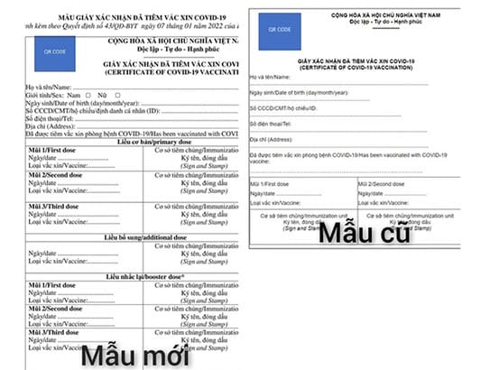 Giấy xác nhận tiêm vắc xin COVID-19 mới chừa chỗ cho 7 mũi tiêm