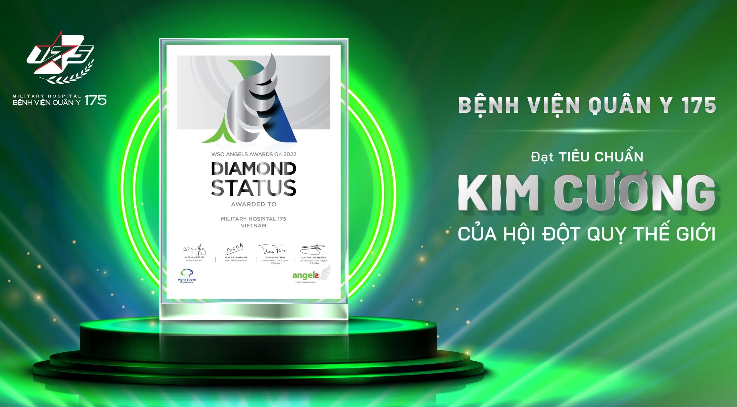 Bệnh viện Quân y 175 đạt tiêu chuẩn kim cương trong điều trị đột quỵ cấp của Hội đột quỵ thế giới