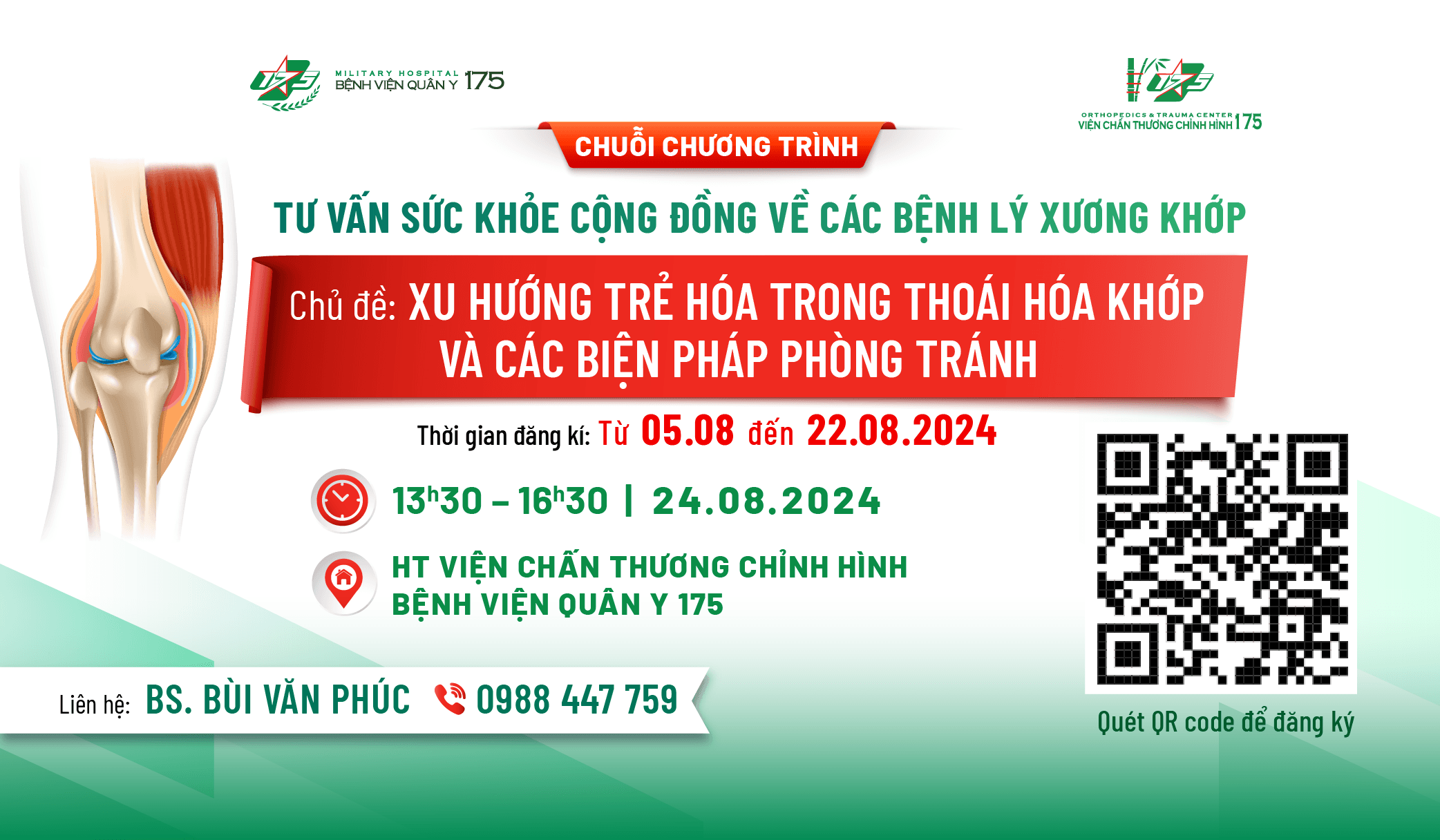 Bệnh viện Quân y 175 khởi động chuỗi chương trình: “Tư vấn sức khoẻ cộng đồng về các bệnh lý xương khớp”