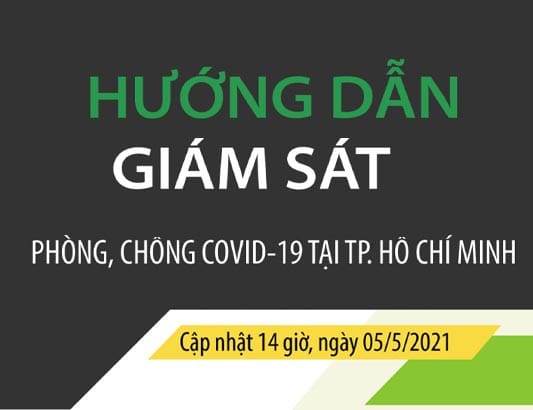 HƯỚNG DẪN GIÁM SÁT PHÒNG, CHỐNG DỊCH COVID-19 TẠI TP. HỒ CHÍ MINH (cập nhật 14 giờ 00 phút, ngày 05/5/2021)