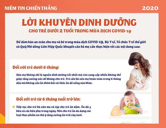 Lời khuyên dinh dưỡng cho trẻ dưới 2 tuổi trong mùa dịch COVID-19