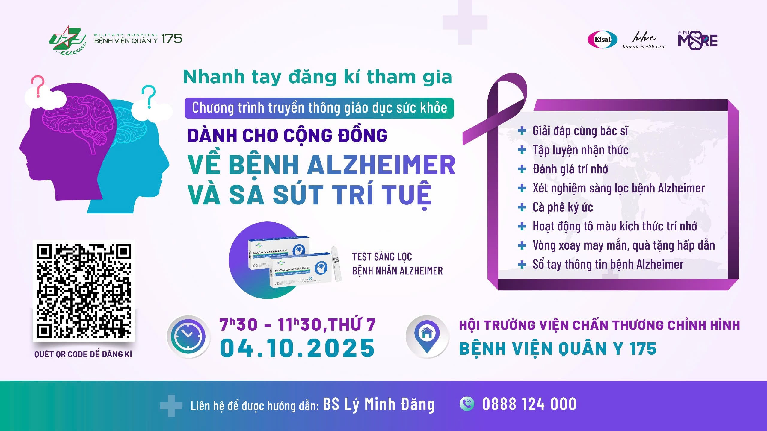 Nhanh tay đăng ký tham gia Chương trình truyền thông giáo dục sức khỏe dành cho cộng đồng về bệnh ALzheimer và sa sút trí tuệ