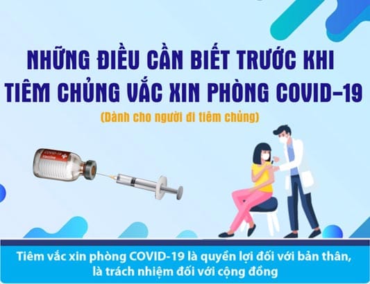 Những điều cần biết trước khi tiêm chủng vắc xin phòng COVID-19 (dành cho người đi tiêm chủng)