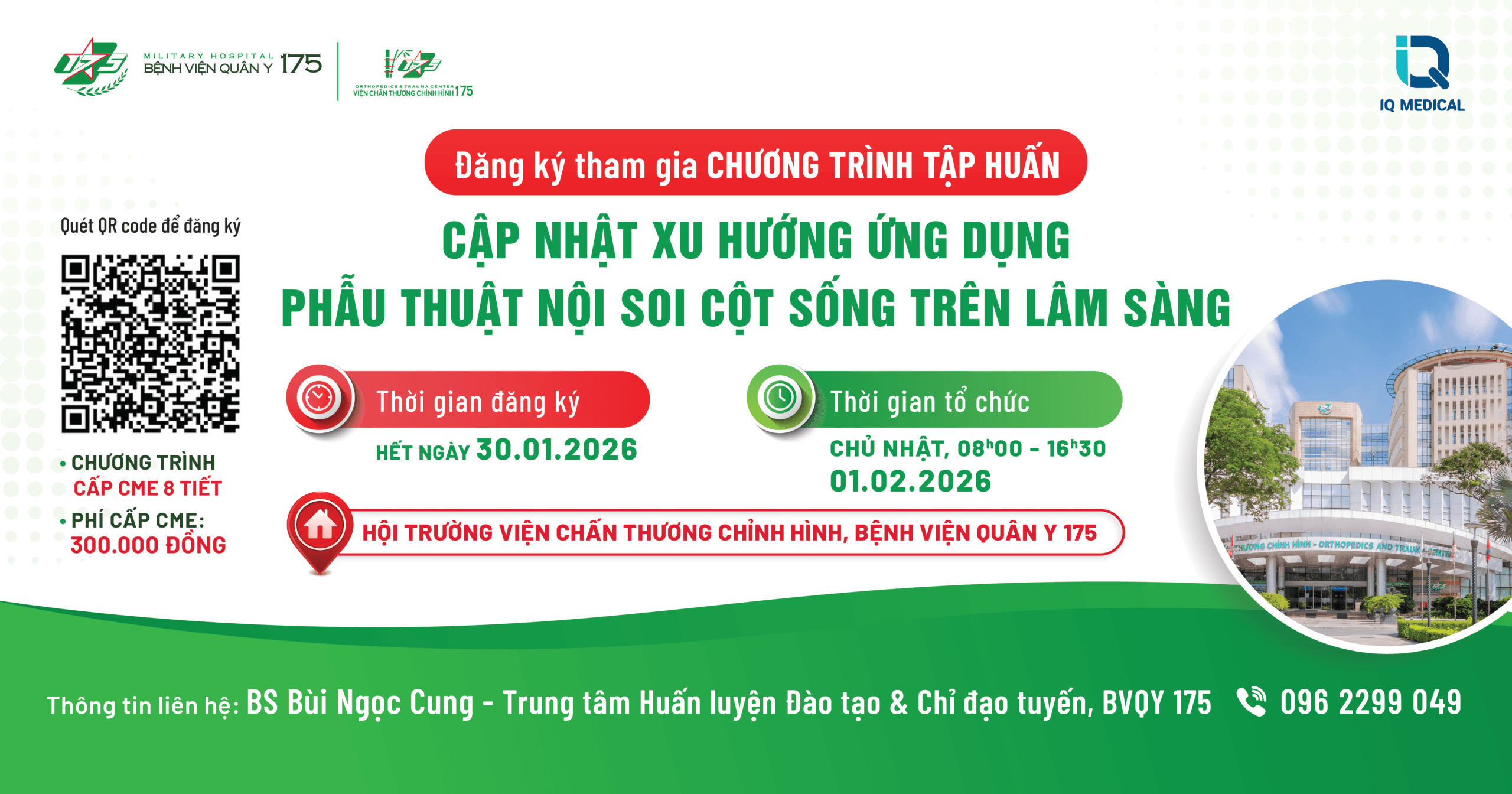 Đăng ký tham gia chương trình tập huấn "Cập nhật xu hướng ứng dụng phẫu thuật nội soi cột sống trên lâm sàng"