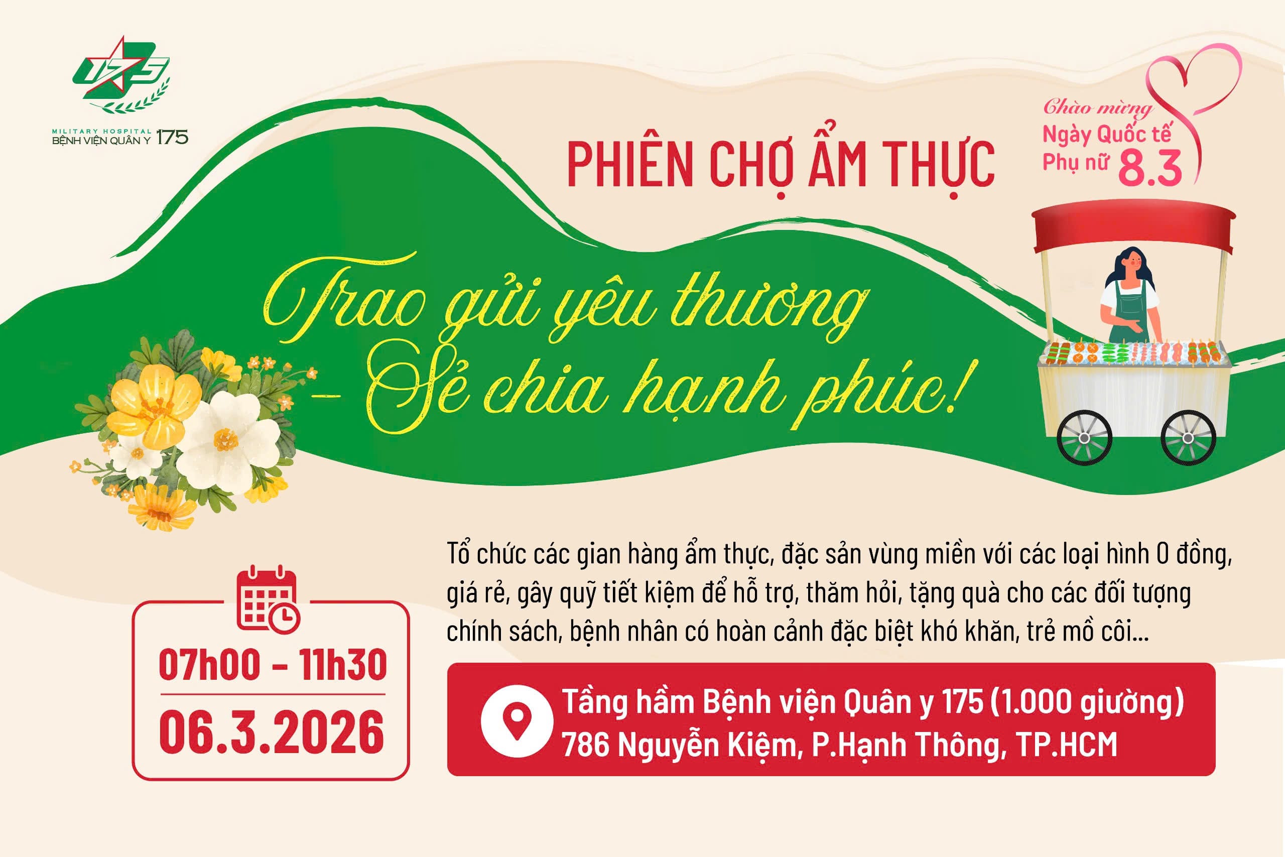 Phiên chợ ẩm thực “Trao gửi yêu thương – Sẻ chia hạnh phúc” chào mừng ngày 8/3