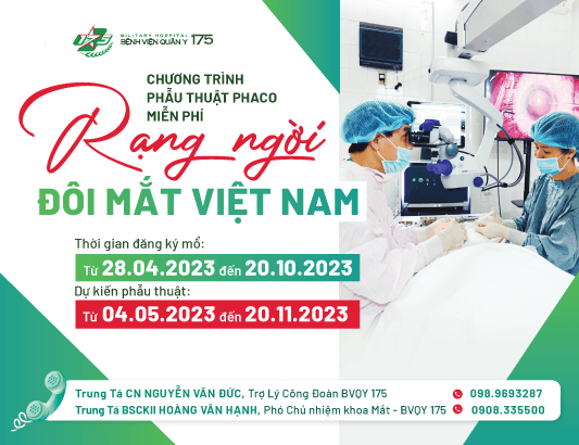 Bệnh viện Quân y 175 triển khai chương trình phẫu thuật miễn phí “Rạng ngời đôi mắt Việt Nam năm 2023”