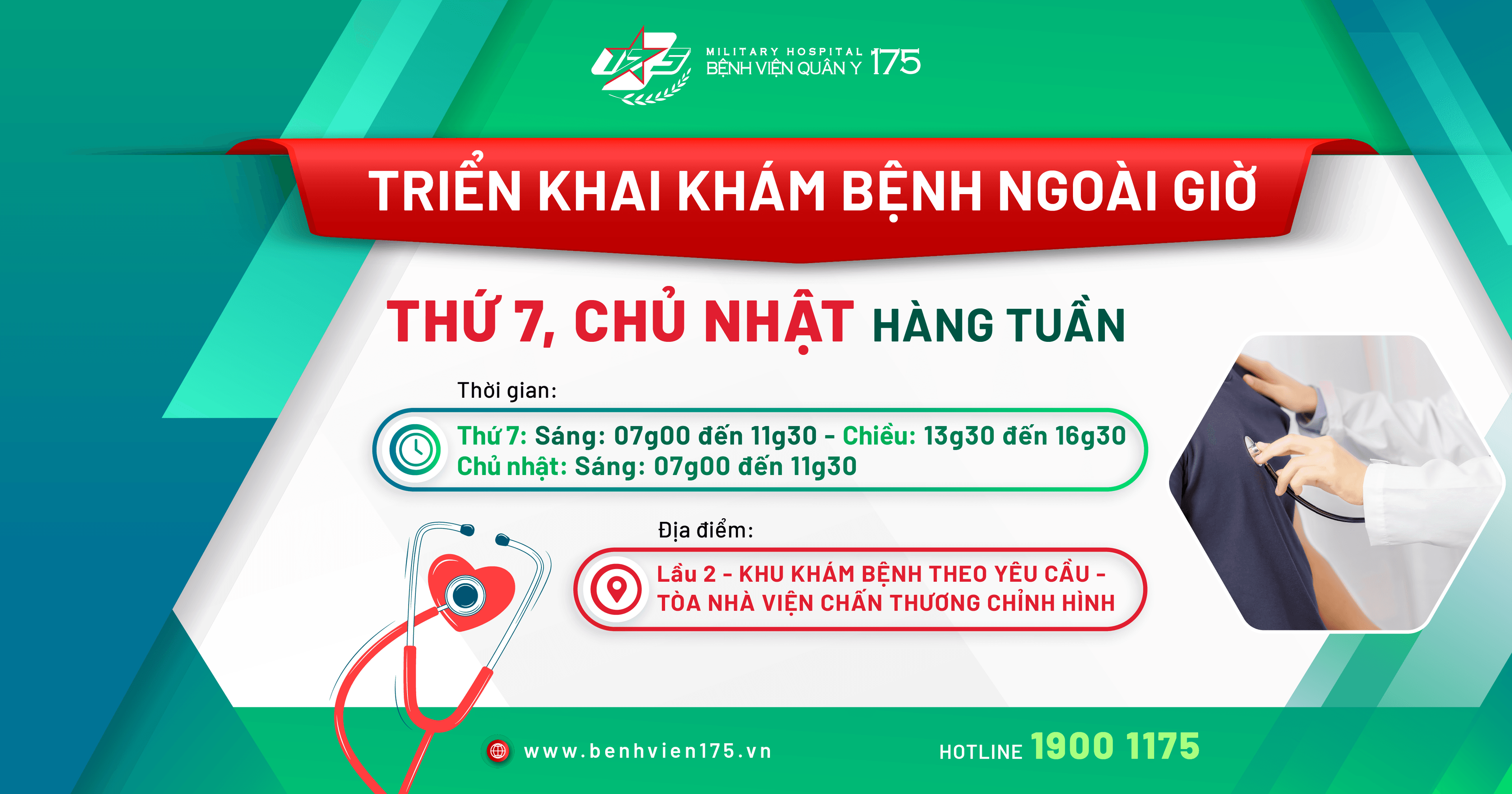 Bệnh viện Quân y 175 triển khai khám bệnh ngoài giờ vào sáng chủ nhật