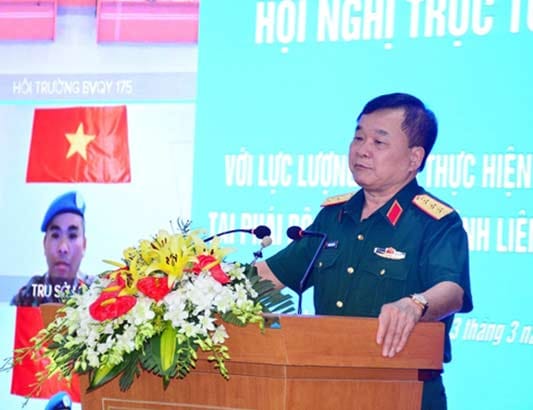 Hội nghị trực tuyến với lực lượng Việt Nam tham gia gìn giữ hòa bình Liên hợp quốc