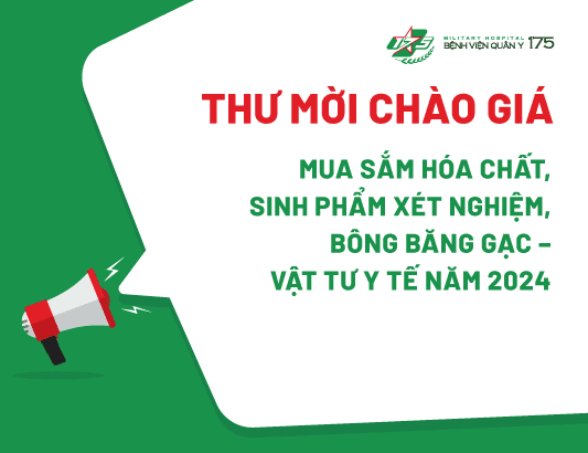 Thư mời chào giá mua sắm hóa chất, sinh phẩm xét nghiệm, bông băng gạc – vật tư y tế năm 2024